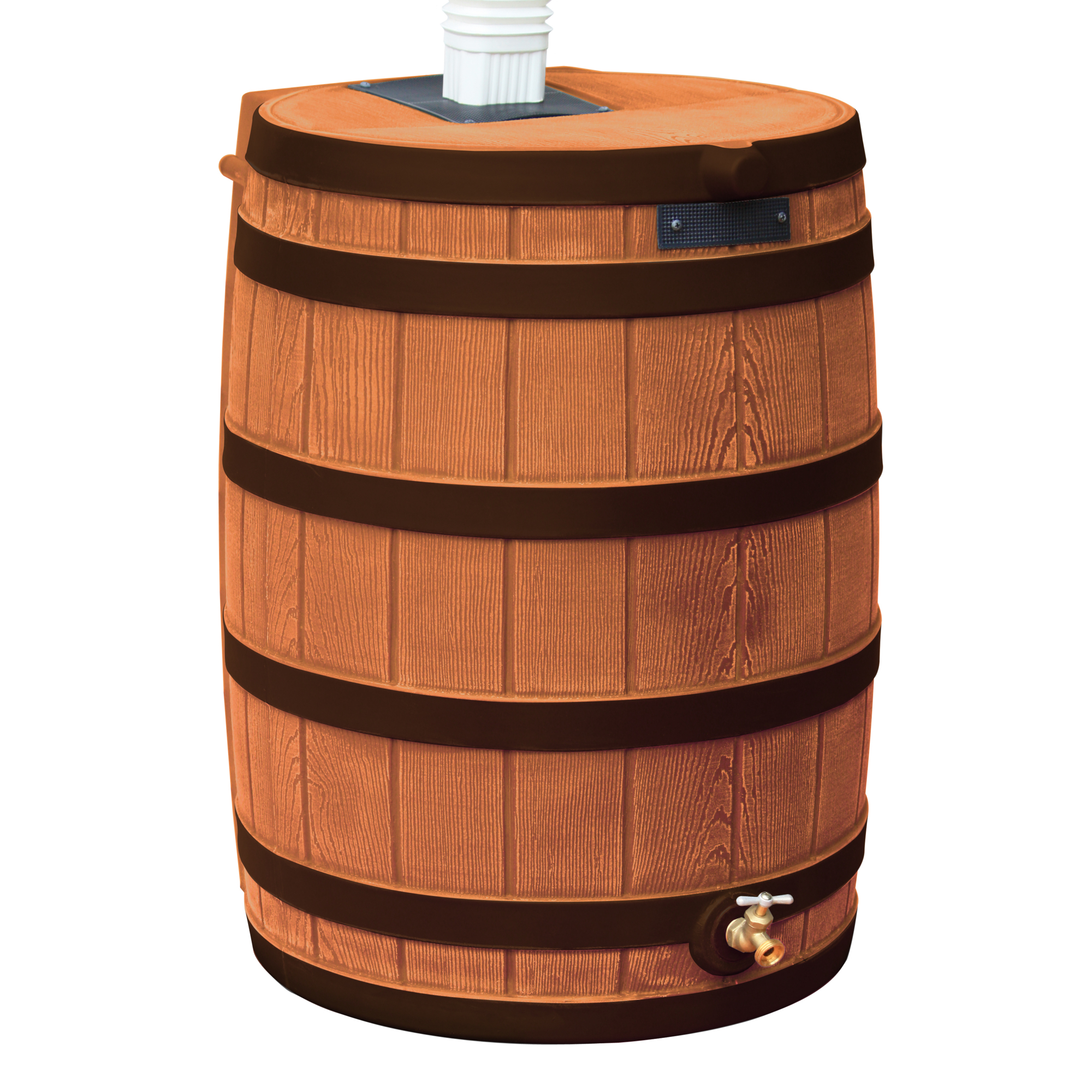 Good Ideas Rain Wizard Rain Barrel — 40 Gallon, Darkened Ribs, Terra Cotta, Model# RW40-DR-TC